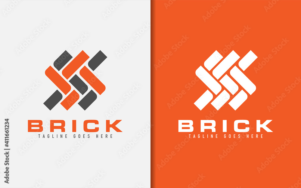 Aufkleber abstract initial letter s form made of brick shape. usable for business and brand company. vector lo