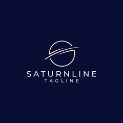 Saturn planet logo design with clean outline style.