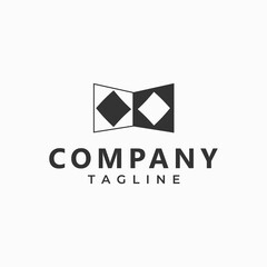 Fototapeta premium Black rectangular abstract logo design.