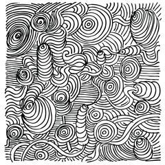 Circle, black and white seamless pattern