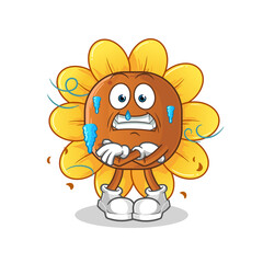 sun flower cold illustration. character vector