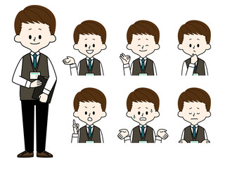 男性職員の表情セット