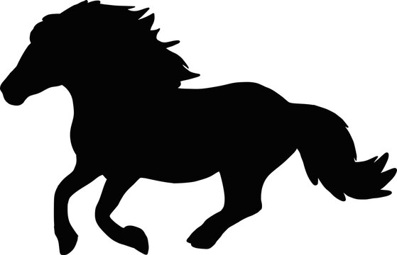 Vector illustration of the silhouette of a horse