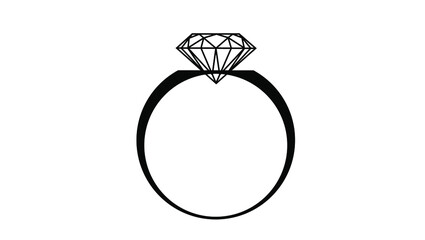 Wedding ring, engagement diamond ring icon, vector EPS10 illustration. Commercial used.