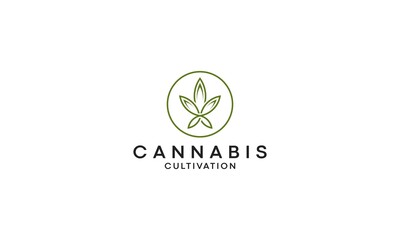 cannabis logo vector illustration on white background