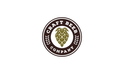 Beer Logo Design Element in Vintage Style for Logotype, Label, Badge and other design. Brewery retro vector illustration.