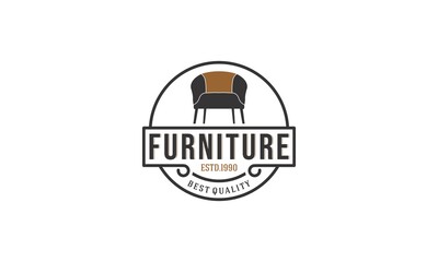 furniture interior logo hipster vintage retro vector illustration