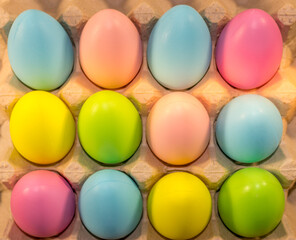 Fototapeta na wymiar Colorful Easter eggs for Easter holiday