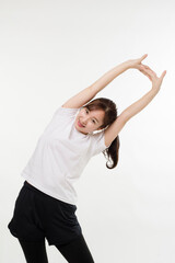 健康維持のための体操をする女性