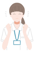応援する女性看護師