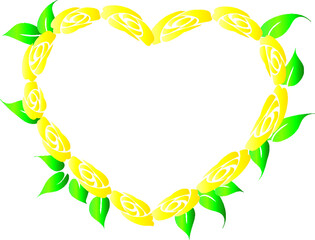 vector drawing rose heart shape border frame background design