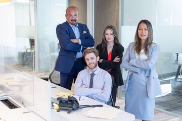 Office employees having a meeting