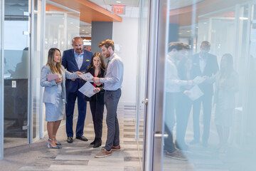 Office employees having a meeting