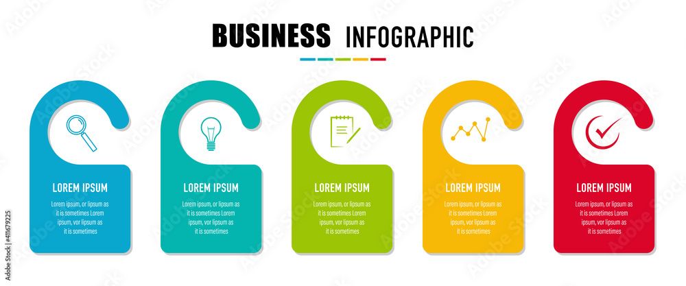 Poster infographics design vector and business icons with 5 options for presentation and web site