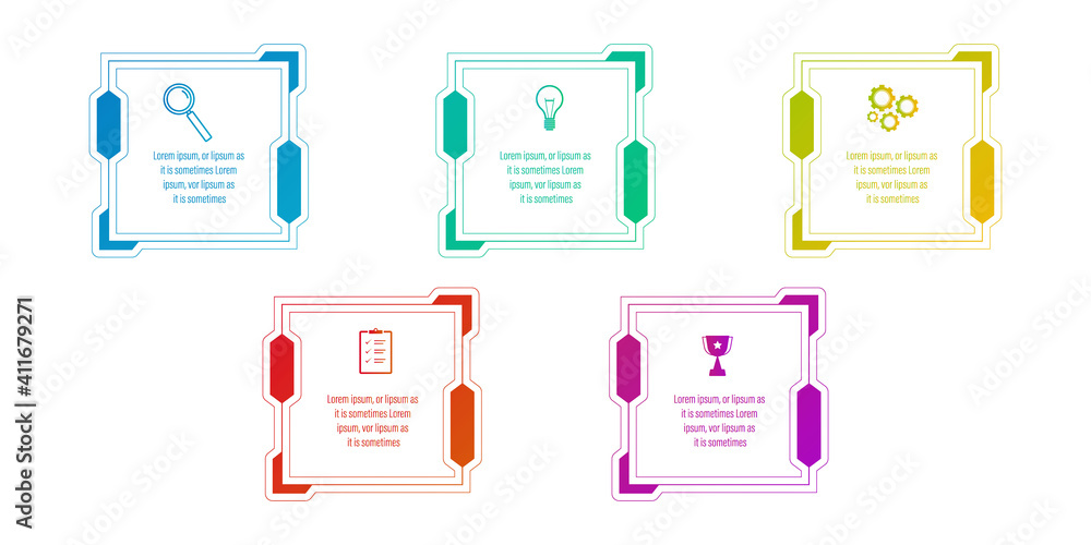 Poster infographics design vector and business icons with 5 options for presentation and web site