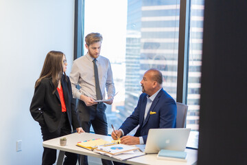 Office employees having a meeting