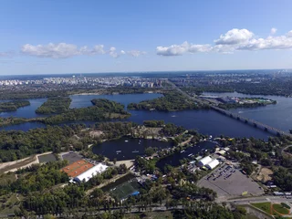 Canvas schilderij  Panoramic view of Kiev (drone image).  © Sergey Kamshylin