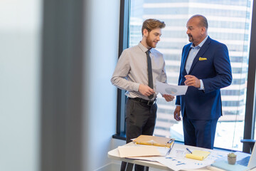 Office employees having a meeting