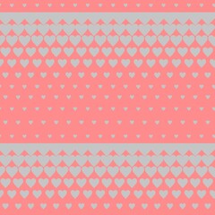 Seamless background for creative works in the scrapbooking technique. Material for scrapbooking with hearts. Retro seamless pattern. Colored hearts on a colored background.