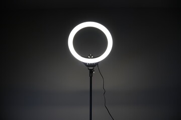 LED ring light with a dark background