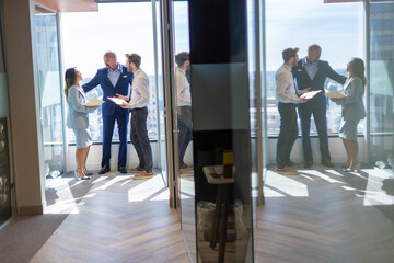 Office employees having a meeting