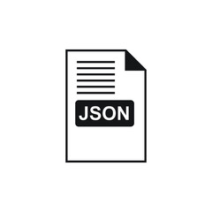 Fototapeta na wymiar JSON file document Icon design. isolated on white background. vector illstration