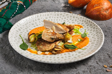Chicken Breast with Pumpkin Puree