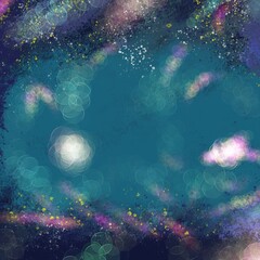Abstract space galaxy with stars on a night sky background.