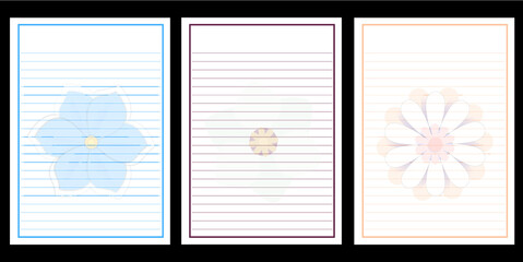 Flowers writing paper, flowers big theme template 