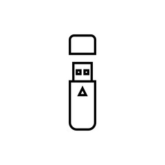 USB flash drive with open lid icon. illustrator