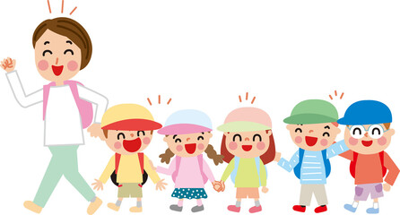 先生と園児で遠足