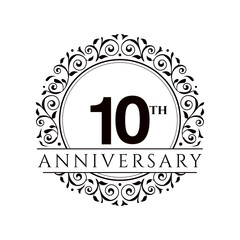 10 Year Anniversary Vector Template Design Illustration