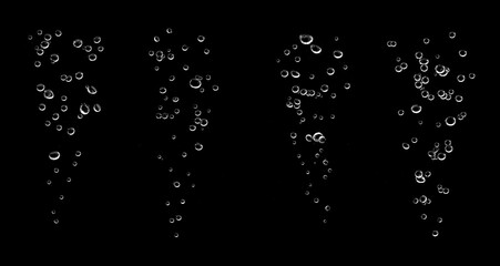 water bubble isolated black background	