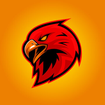 Eagle Red Esport Gaming Mascot Logo
