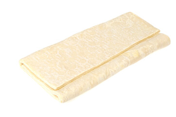 Plate of raw homemade baking dough on white background. Studio Photo