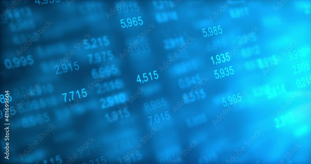 Aufkleber random digit number with updating stats, stock and number of sales, percentage, growth, decline. abs
