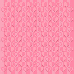 Love hearts Valentines day background , paper cut style