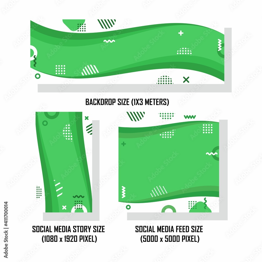 Poster green banner design collection. easy to edit with vector file. can use for your creative content. es