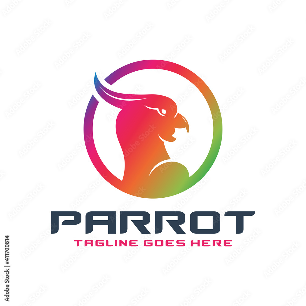 Poster modern parrot head logo