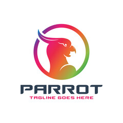 modern parrot head logo