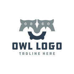 modern owl head logo