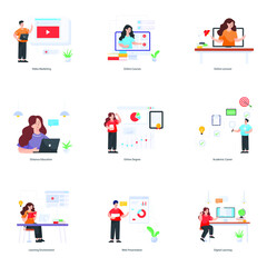 
Distance Education Vector Illustrations Pack
