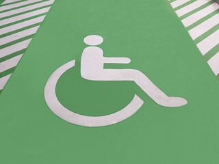 Disabled parking display a large symbol for an observation point.
