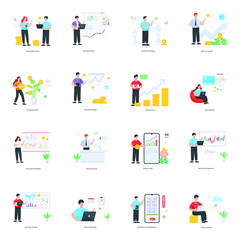 Customer Loyalty Program Flat Illustrations
