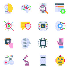 
Pack of Brain Automation Flat Icons 
