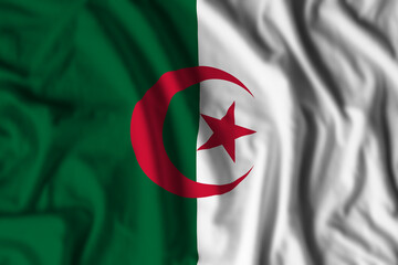 Algeria flag realistic waving