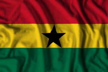Ghana flag realistic waving