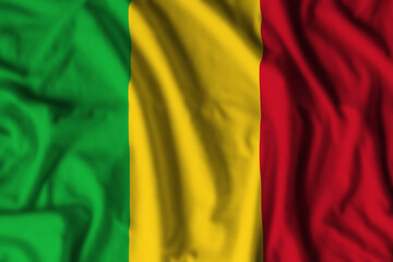 Mali flag realistic waving