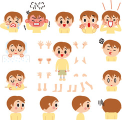 子供表情手足色々