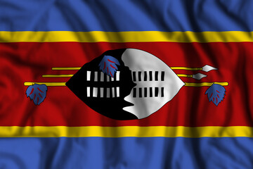 Swaziland flag realistic waving